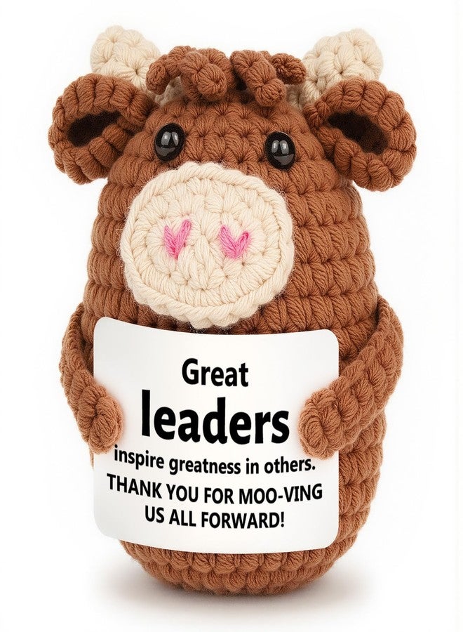 Gleevera Boss Gifts for Women for Boss Christmas, Bosses Lady Female Men Male,Thank You Gift for Bosses Leader Supervisor Manager from Employee Birthday, Handmade Crochet Highland Cow - Image 1